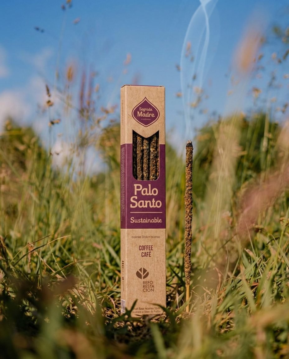 Incienso Palo Santo Natural con Café Sagrada Madre
