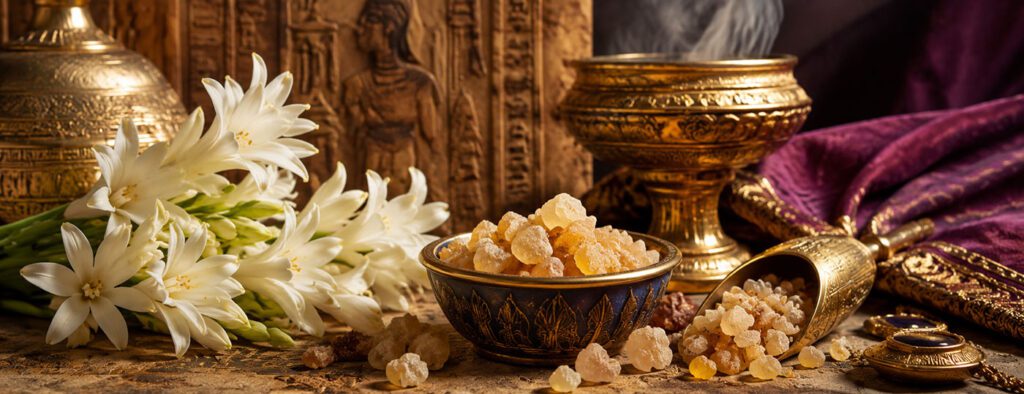 Historia sobre Nardo y Olíbano, perfumes y aceites para la realeza